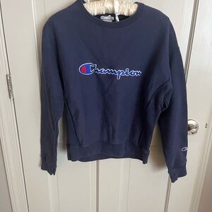 Champion Women's Dark Blue Crew Neck Sweater